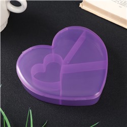 Шкатулка пластик для мелочей "Сердце" МИКС 2,8х12,5х13,5 см