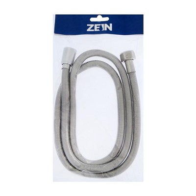 Душевой шланг ZEIN Z45PS, растягивающейся, 150-200 см, гайки металл, нержавеющая сталь