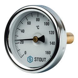 Термометр STOUT, биметаллический, с погружной гильзой 50 мм 1/2", корпус Dn 63 мм