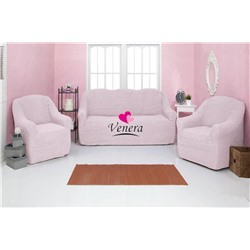 Комплект чехлов на трехместный диван и 2 кресла без оборки розовый 207, Характеристики