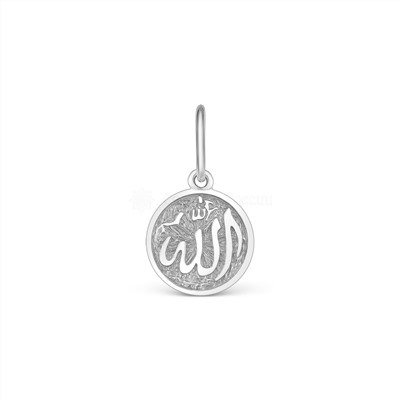 Подвеска из серебра родированная - символ Аллаха м-50103100