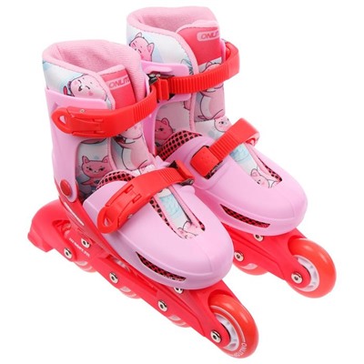 Роликовые коньки раздвижные, размер 30-33, колеса PVC 64 мм, пластиковая рама