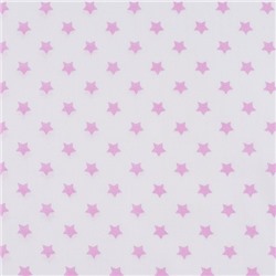 Ткань на отрез поплин 150 см 390А/2 Звездочки цвет розовый