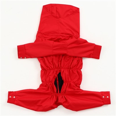Комбинезон-дождевик (M50) для бультерьера, АСТа, колли, шарпея (мальчик), красный