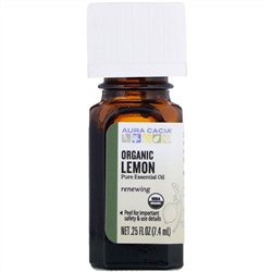 Aura Cacia, Organic Lemon, .25 fl oz (7.4 ml)
