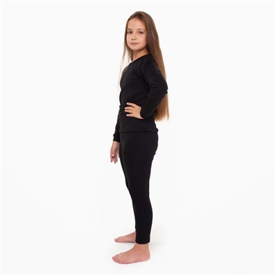 Термобельё для девочки (джемпер, брюки), цвет чёрный, рост 98 см