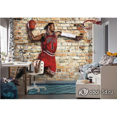 3D Фотообои «Баскетболист в прыжке»