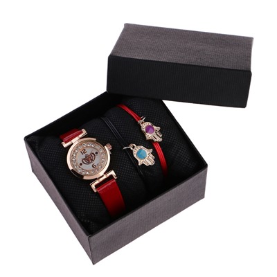 Подарочный набор 2 в 1 "Беттина": наручные часы (микс) и браслет