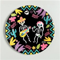 Тарелка бумажная "Мексиканская вечеринка", 18 см, набор 6 шт