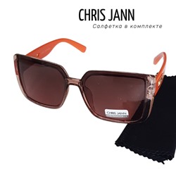 Очки солнцезащитные CHRIS JANN с салфеткой женские оранжевые дужки