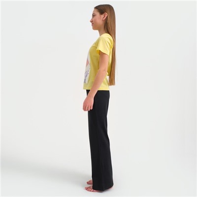 Пижама для девочки KAFTAN "Selfie", рост 164-170 см, цвет жёлтый/чёрный