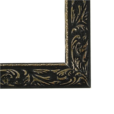 Рама для картин (зеркал) 18 х 24 х 4 см, дерево, «Версаль», цвет чёрный с золотом