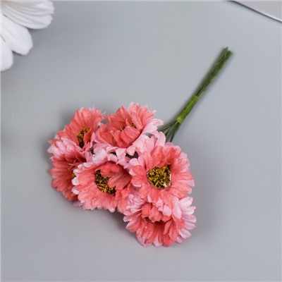 Цветы для декорирования "Хризантемы светло-розовые" 1 букет=6 цветов 10 см