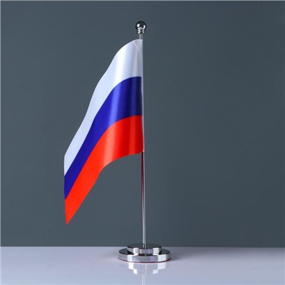 Флаг России настольный "Конференция", 15 х 22 см, h штока=33 см