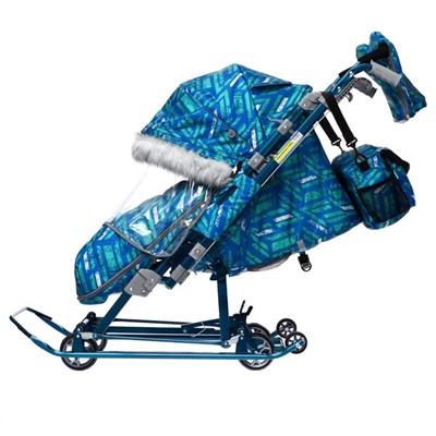 Санки-коляска «Ника Детям НД7-8S спортивный», цвет синий