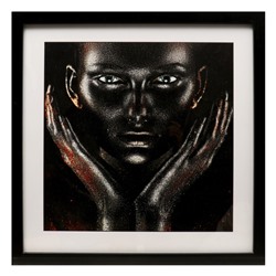 Картина "Девушка в чёрной краске" 50х50(54х54) см