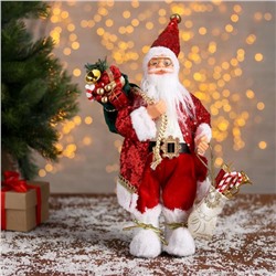 Дед Мороз "В блестящей шубке с подарками" 15х30 см