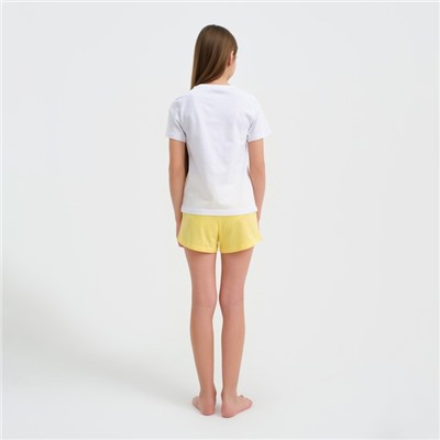 Пижама для девочки KAFTAN "Selfie", рост 164-170 см, цвет белый/жёлтый