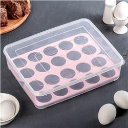 Контейнер для хранения яиц, 20 ячеек, 27,5×22×7 см, цвет МИКС