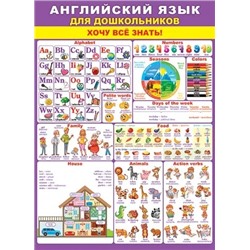 0-02-501 Английский язык для дошкольноков А2 Плакат