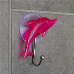Крючок на вакуумной присоске «Дельфин», цвет МИКС