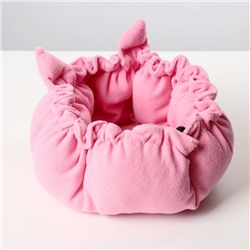 Лежанка для кошек на стяжке с ушками, цвет розовый 55 см