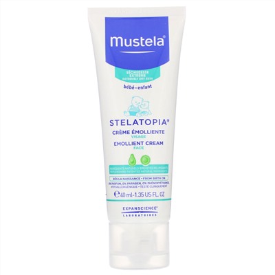 Mustela, Baby, Stelatopia Emollient Face Cream, 1.35 fl oz (40 ml)