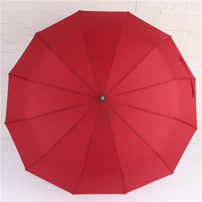 Зонт автоматический «Lanford», 3 сложения, 12 спиц, R = 51 см, цвет бордовый