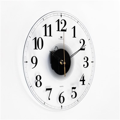 Часы настенные, серия: Классика, "Стиль 3", d=30 см, прозрачные, открытая стрелка, микс