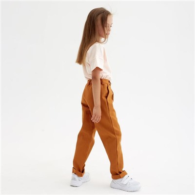 Брюки для девочки MINAKU: Casual collection KIDS, цвет рыжий, рост 110 см