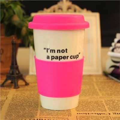 Термокружка "Бумажный стаканчик" керамическая розовый Im not a paper cup