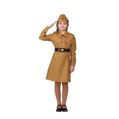 Карнавальный костюм «Солдатка», платье, головной убор, р. 26, рост 104 см