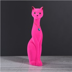 Копилка "Кошка Мурка" малая, розовая, флок