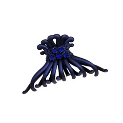 Заколка-краб для волос со стразами цвет синий