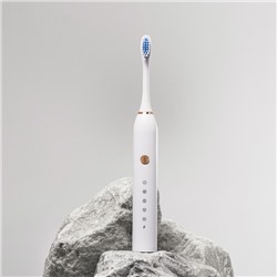 Электрическая зубная щётка Luazon LP-005, вибрационная, 2 насадки, от АКБ, белая