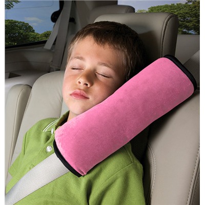 Накладка-подушка на ремень безопасности (р-р 30х10см), розовая