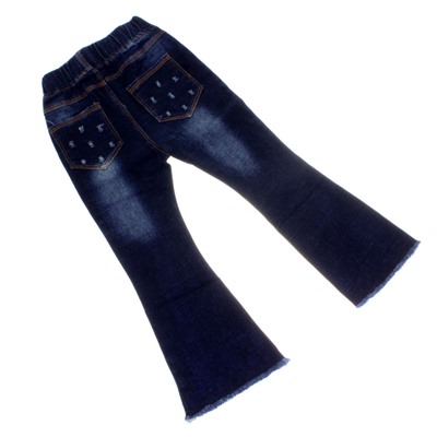 Рост 118-126. Стильные детские джинсы Flora_Star цвета темного индиго.