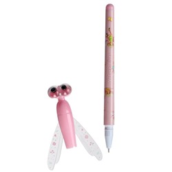 Ручка гелевая-прикол "Стрекоза розовая