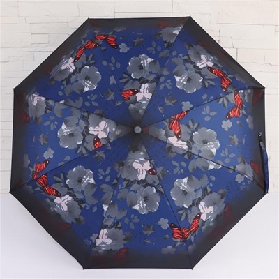 Зонт автоматический «Bastian», ветроустойчивый, 3 сложения, 8 спиц, R = 48 см, цвет МИКС