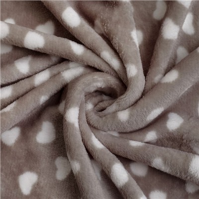 Плед «Сердечки» цвет серый 80×100 см, пл. 230 г/м², 100% п/э