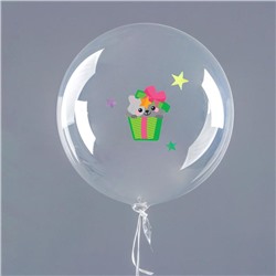 Наклейки для воздушных шаров "С Днём рождения", зверята, лист 21 х 36 см