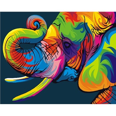 Картина по номерам 40х50 - Радужный слон