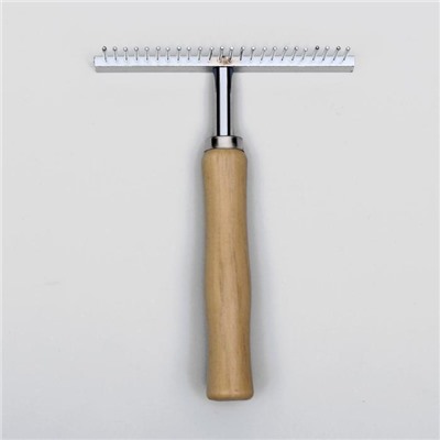 Расчёска-грабли Wood с деревянной ручкой, 13 х 9,5 см