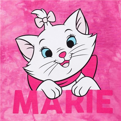Футболка для девочки "Marie", Коты аристократы, «Тай-дай», рост 86-92 см, цвет розовый