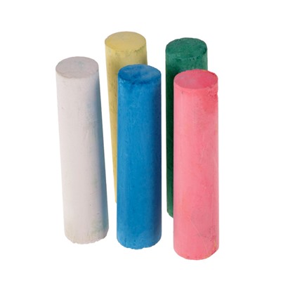 Мелки цветные для асфальта 8 штук «Мультики», в пластиковом ведёрке, круглые