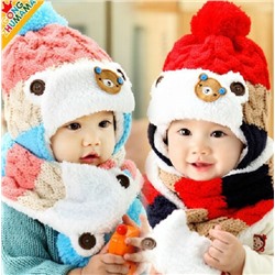 Комплект шапка+шарф детский "Мишка"