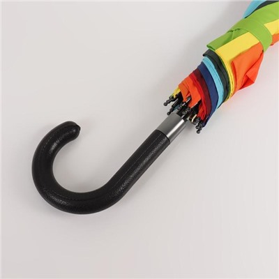 Зонт - трость полуавтоматический «Радуга», 10 спиц, R = 57 см, разноцветный