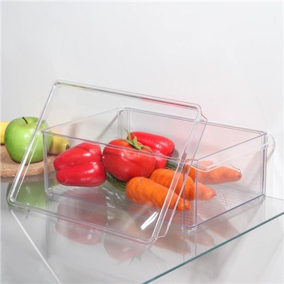 Органайзер для холодильника с крышкой IDEA, 20×30×10 см, цвет прозрачный