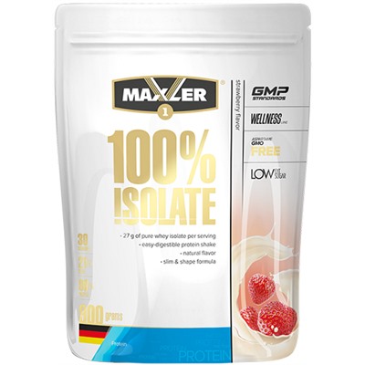 Протеин изолят сывороточный со вкусом клубники 100%  Isolate Strawberry Maxler 900 гр.
