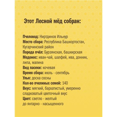 Мёд лесной "Русский стиль" 230 гр